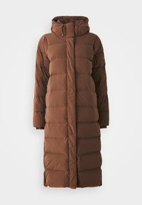 AMAZE PUFF™ LONG HOODED - Puhovka – plašč - tobacco