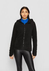Urban Classics LADIES POLAR FLEECE ZIP HOODY - Fleecejas - black