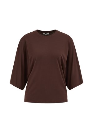 WE Fashion, Lihtne T-särk - dark brown