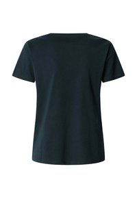 Svart kortärmad T-shirt i mjukt jersey tyg, med rund halsringning och en avslappnad passform med rena, enkla linjer.