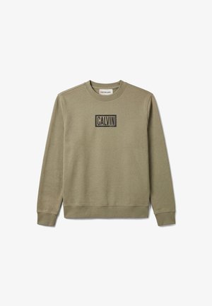 Calvin Klein Jeans, COTTON TERRY LOGO SWEATSHIRT - Суитшърт - oil green