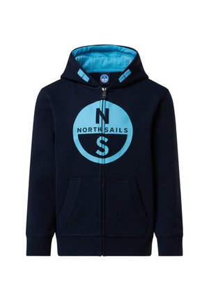 FULL-ZIP HOODIE WITH MAXI LOGO - Sudadera con cremallera - navy blue