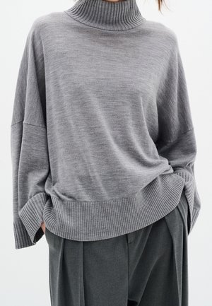 Strickpullover - mottled light grey