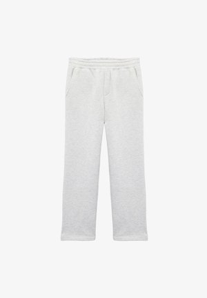 Lys grå sweatpants lavet af blødt stof. Har en elastisk talje og sidelommer. Lige bendesign med en glat tekstur.