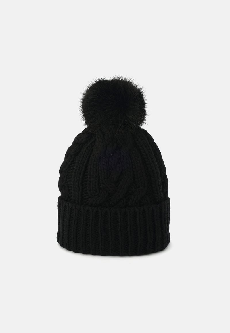 MICHAEL Michael Kors Black Cable Knit Pom-Pom Hat Michael Kors Ribbed & Braided Cable Knit Pom Pom Hat Dark  main image 4
