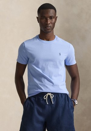 CUSTOM SLIM FIT JERSEY CREWNECK T-SHIRT - T-shirts - blue lagoon