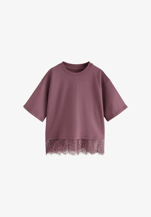 Next, REGULAR FIT - LACE HEM T-SHIRT . - Maglietta a manica lunga - berry