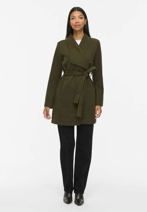 VILA, VICOOLEY COLLAR BELT COAT - NOOS - Manteau court - forest night