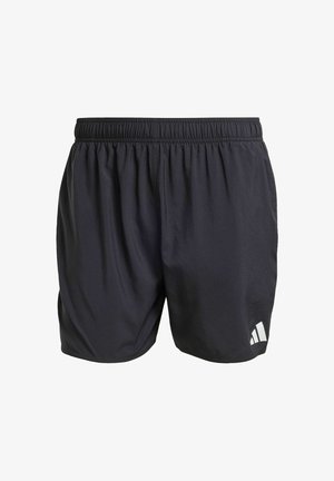Pantalones cortos deportivos negros con una cinturilla elástica, fabricados en un material ligero. Presenta un pequeño logotipo blanco de Adidas en la parte inferior izquierda.