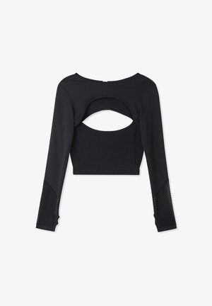 Terranova CON DETTAGLI TRAFORATI - Maglietta a manica lunga - nero