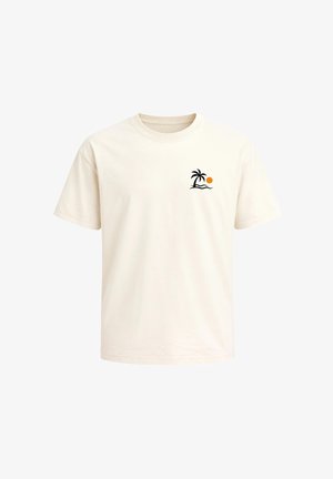 Neverless, HERREN T-SHIRT - DESIGN PALME LOGO - OVERSIZED RELAXED FIT - T-Shirt print - hell-beige