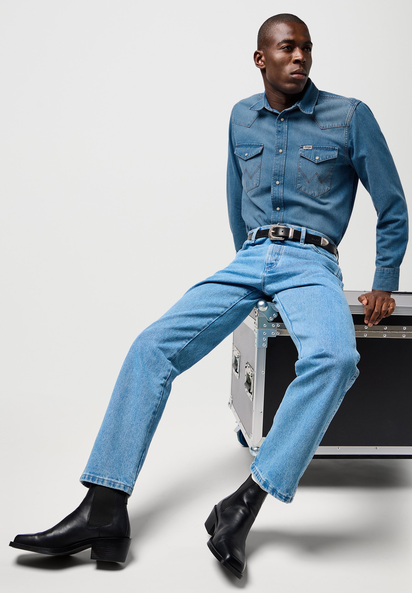 Wrangler Camicia Western Per Bambini E Ragazzi - Colletto Largo E Polsini A Scatto