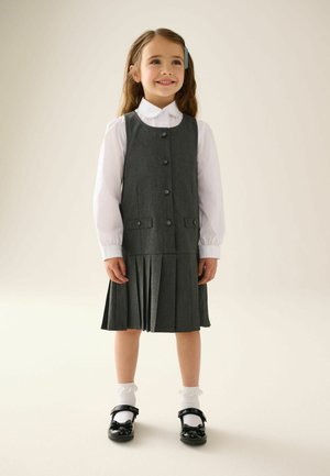 Next, REGULAR FIT - DROP WAIST PLEATED PINAFORE SCHOOL DRESS . - Denimkjoler - grey
