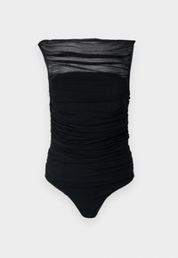 BARE RUCHED MESH BODYSUIT - Topp - black beauty