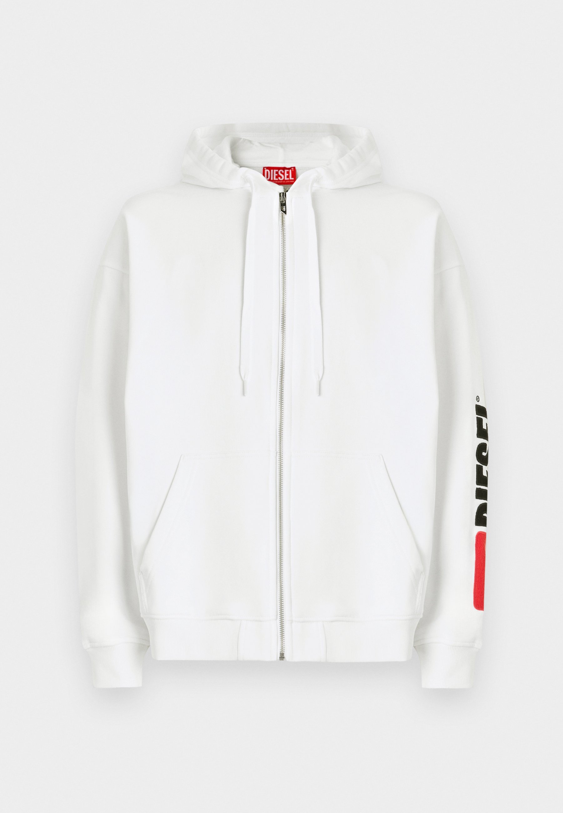 Diesel ZIP HOOD - Zip-up sweatshirt - white - Zalando.co.uk
