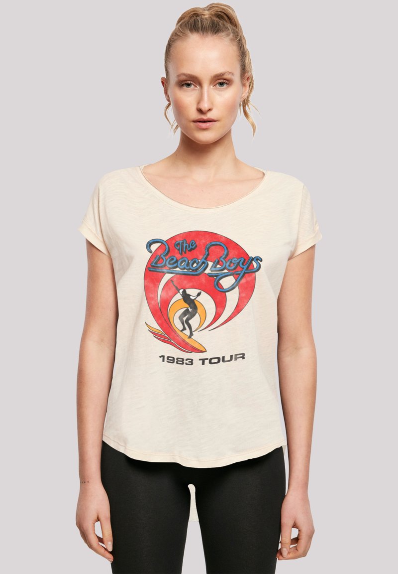 F4NT4STIC THE BEACH BOYS BAND SURFER VINTAGE - Print T-shirt - whitesand