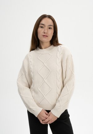 ZOPFMUSTER  SAMAIRA
 - Pullover - cream melange