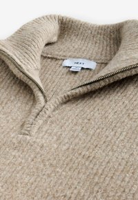Next REGULAR FIT PREMIUM SOFT TOUCH QUARTER ZIP - Pulover - ecru white rib