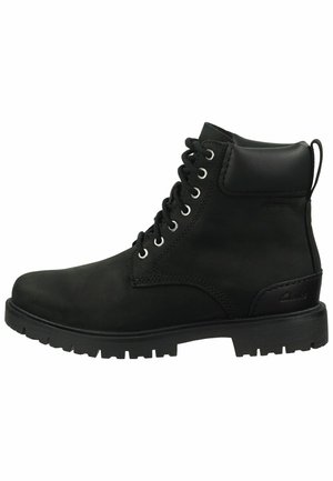 Schnürstiefelette - black leather