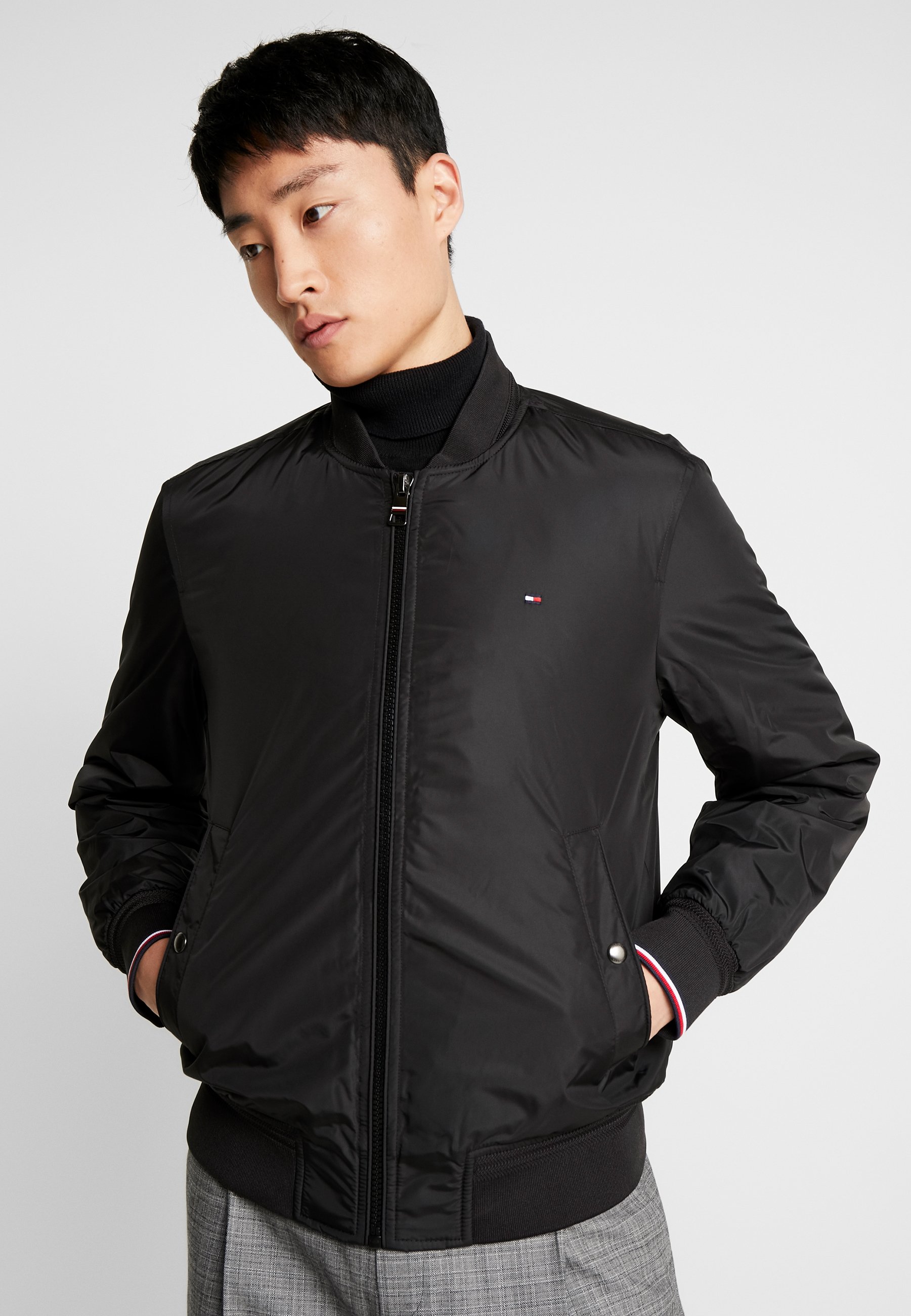 tommy hilfiger black bomber jacket