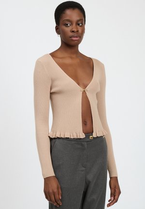 INFLUENCER FRILLED - Vest - beige