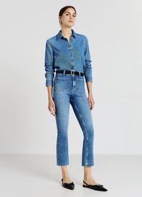 Calliope CROP  - Camicia - blu denim medio