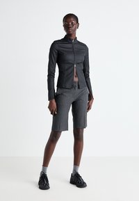 Weekday KATE COATED ZIP SHIRT - Bluza - black