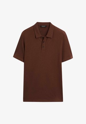 Massimo Dutti, MICRO-TEXTURED COTTON BLEND POLO SHIRT - Poloshirts - bordeaux