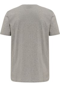 Grå kortärmad T-shirt i mjukt, något texturerat tyg. Rund halsringning, avslappnad passform, utan synliga logotyper eller mönster.