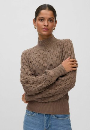 Vero Moda, KNITTED PULLOVER VMELMA KNITTED PULLOVER - Pullover - brown lentil