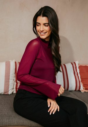 Liberté Essentiel, MESH LS TROMPET - Blouse - bordeaux