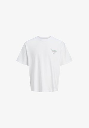 Λευκό T-shirt με κοντά μανίκια και στρογγυλή λαιμόκοψη με μικρό πράσινο κείμενο "VILLA DELLA PAIRE" στο αριστερό στήθος.