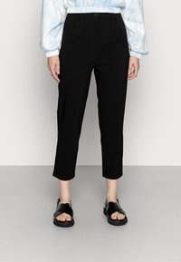 Urban Classics - LADIES HIGH WAIST CROPPED - Trousers - black Thumbnail Image 1