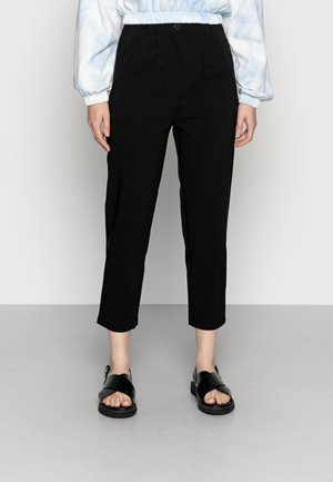 LADIES HIGH WAIST CROPPED - Pantaloni - black