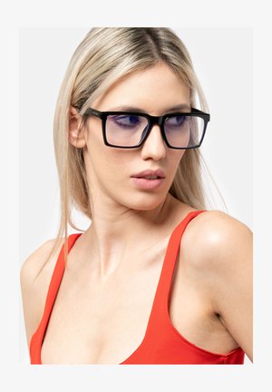 Occhiali Anti-Luce Blu Unisex Con Custodia Grigia - Montatura TR30 Oro Nero E Lenti In PC