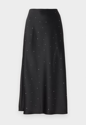 YAS YASPELLA RHINESTONE MIDI SKIRT  - Jupe trapèze - black