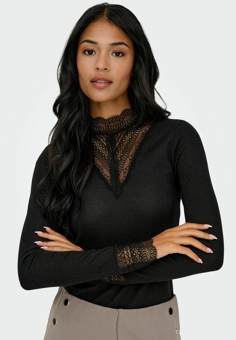 Onltilde Highneck S/S Top JRS Noos, zwart, L