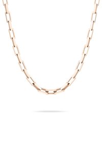 Rose gold kæd necklaces med langstrakte led, der har en poleret finish og en glat tekstur. Ingen yderligere udsmykninger eller mønstre.