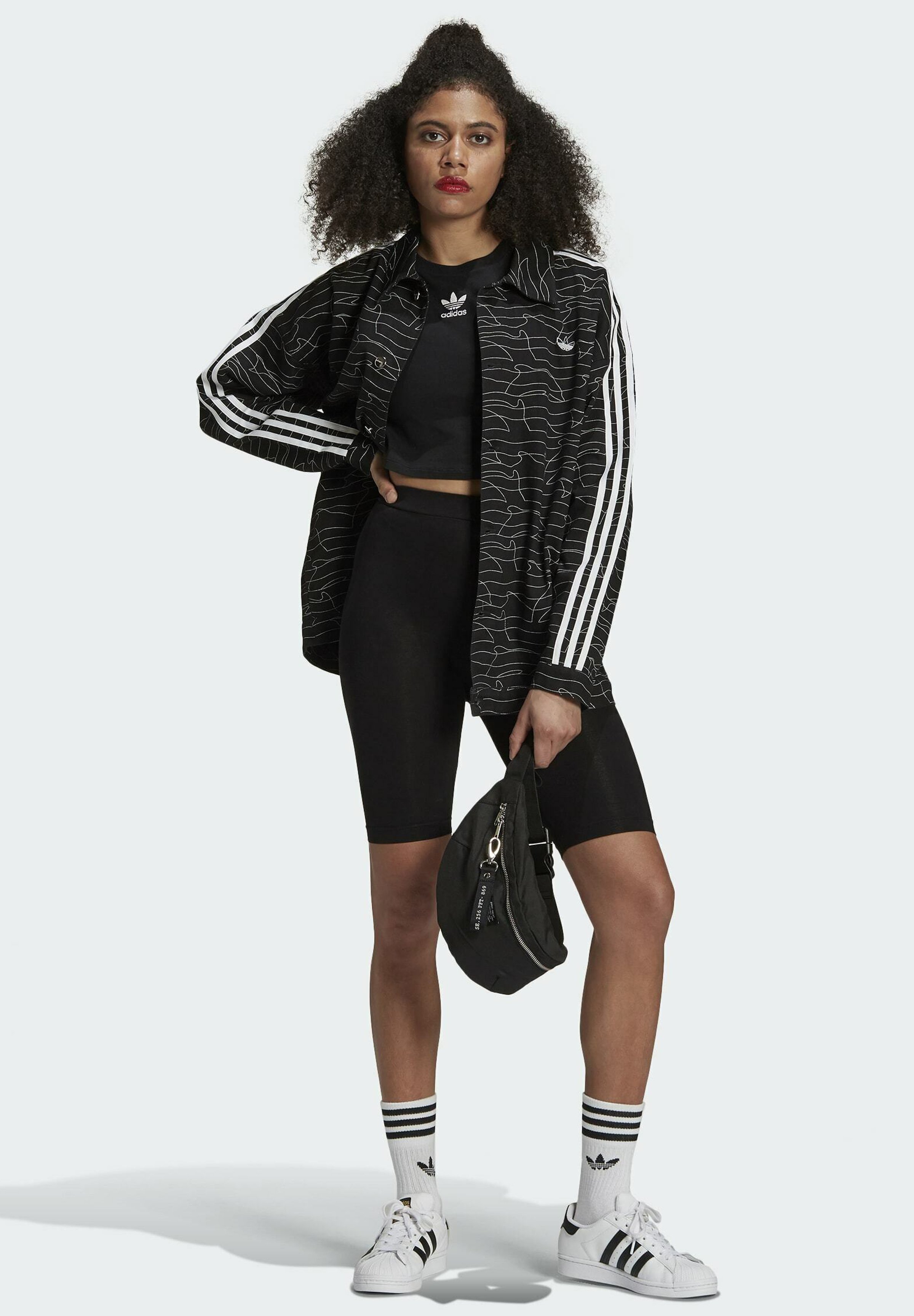 adidas Originals JACKET - Spijkerjas - black/white/silver met./Zwart -  Zalando.nl