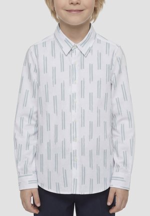 Antony Morato, SHIRT REGULAR FIT IN SOFT TOUCH PRINTED WITH LOGOED METAL BADGE - Camisa - teal