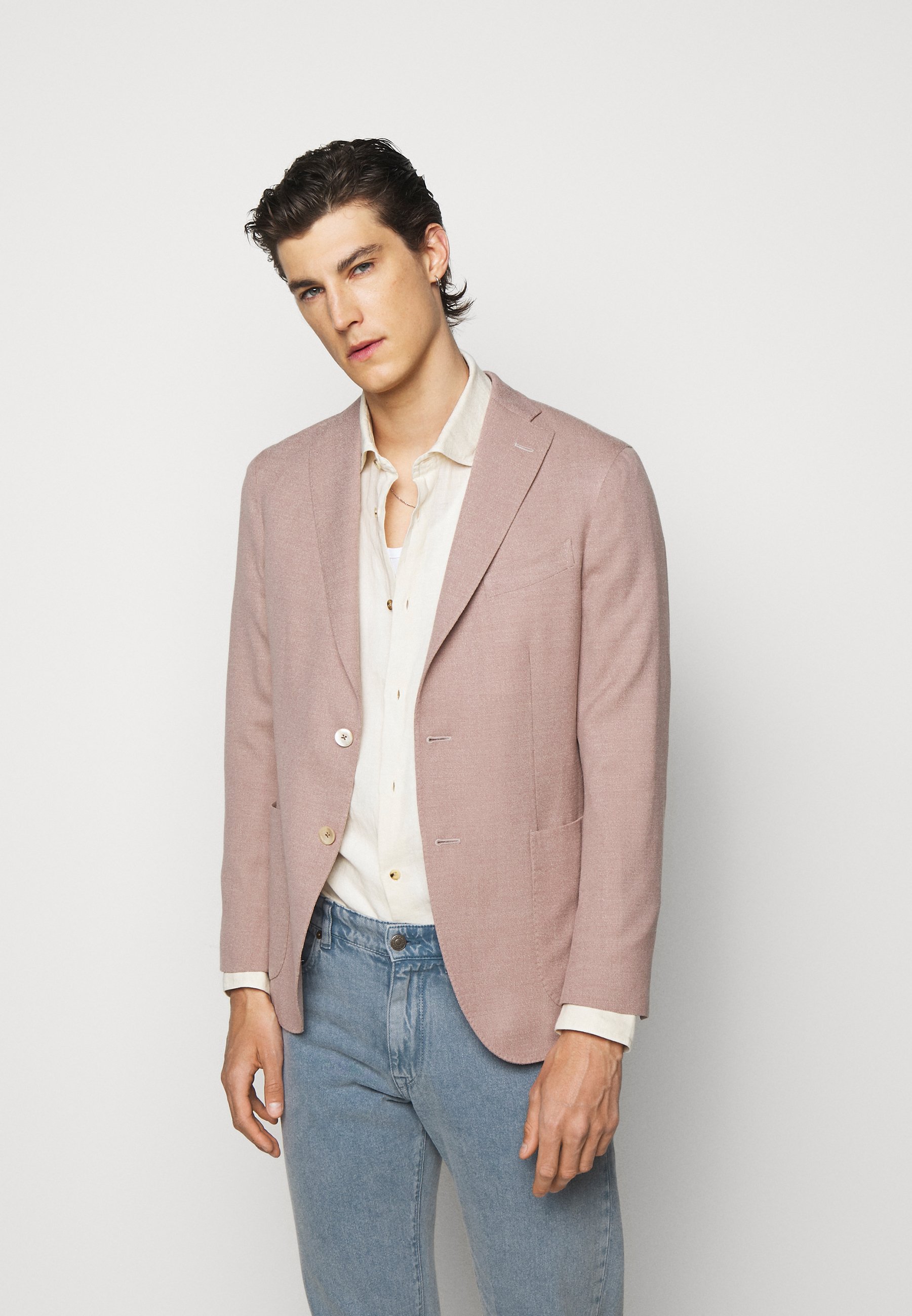 light red suit jacket