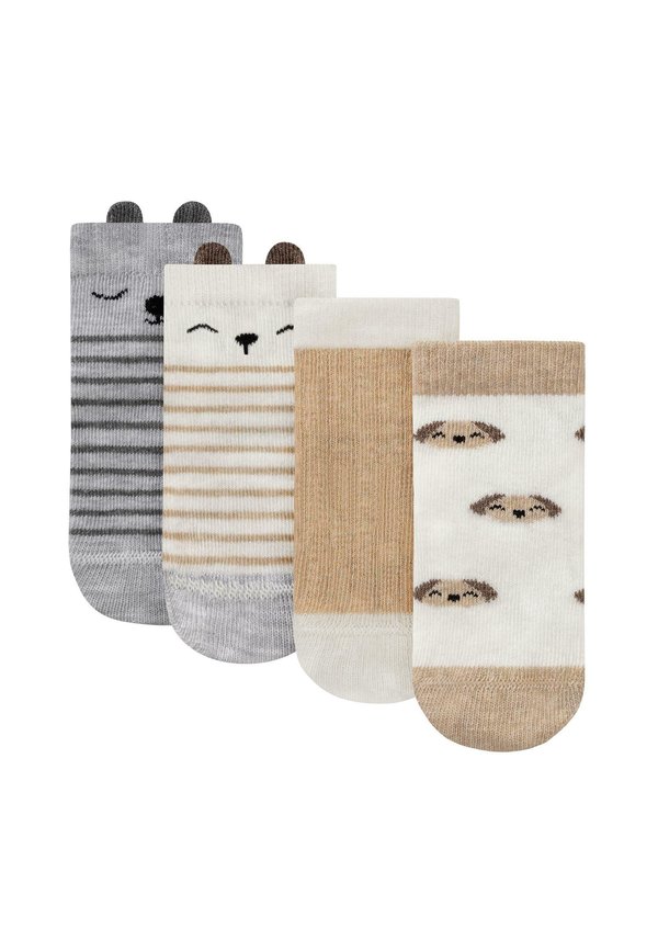 4 PAAR - Socken - beige grau