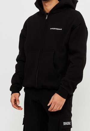 Felpa con zip - black