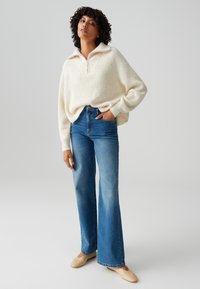 OPUS HIGH RISE WIDE LEG - Wide leg - daily blue