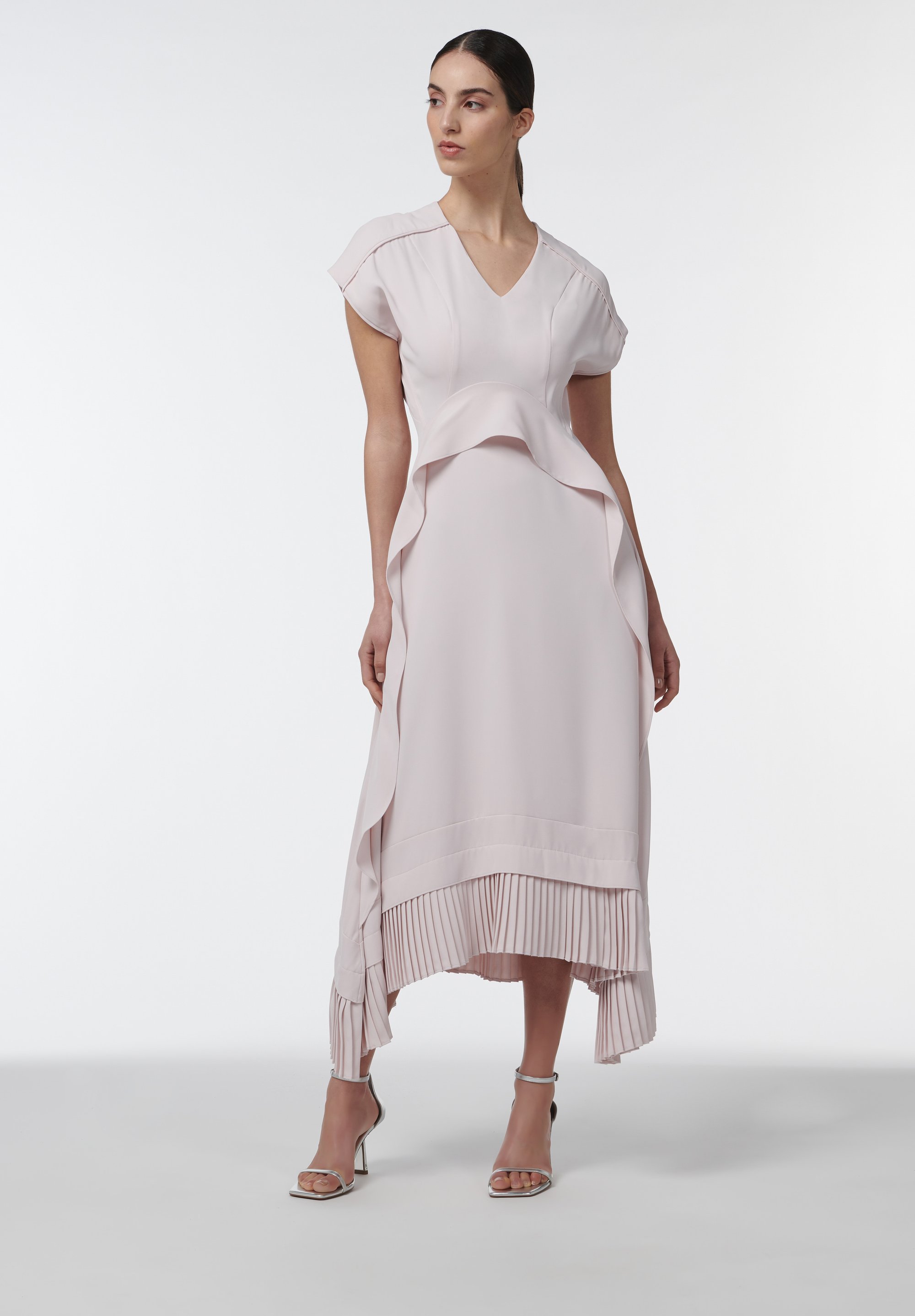 Leem CURVED FRILL PANEL DRESS - Maxi dress - light pink - Zalando
