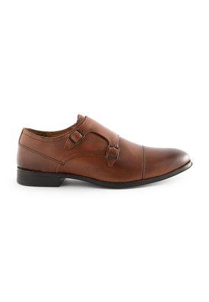 LEATHER DOUBLE MONK SHOES - Business loafers - tan brown