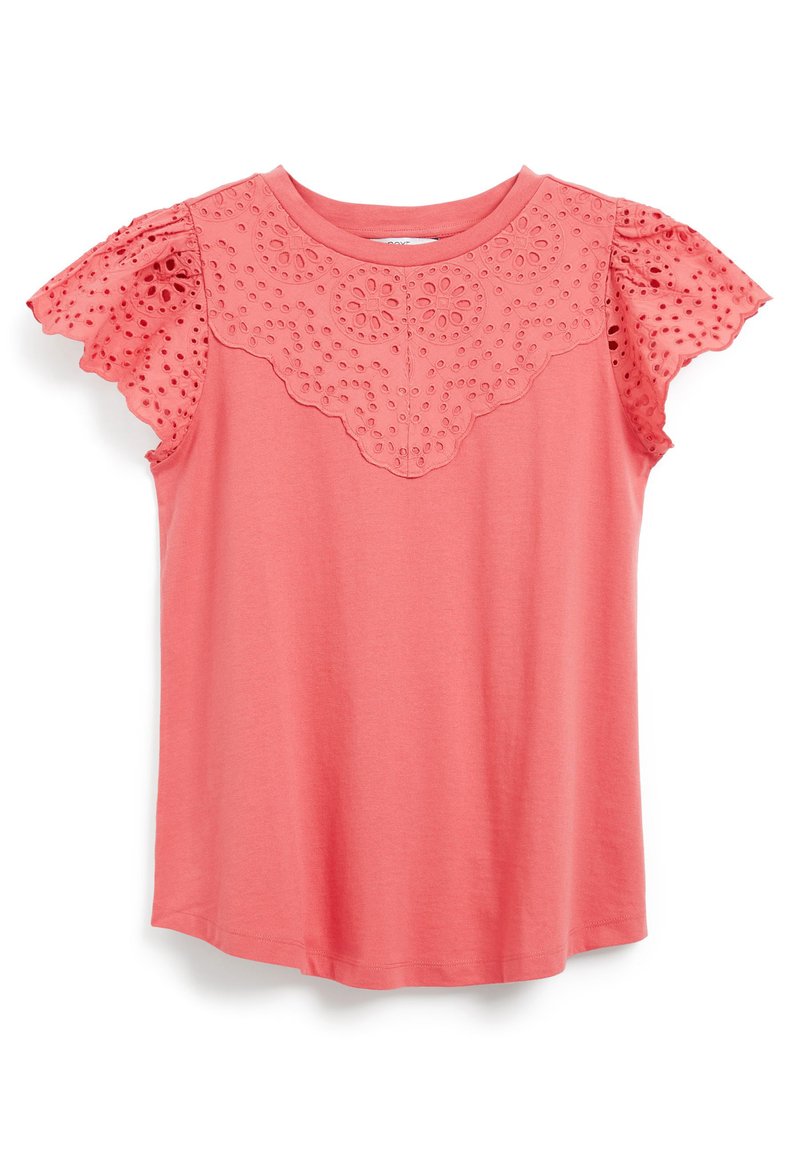 Next T-shirt print donkerroze