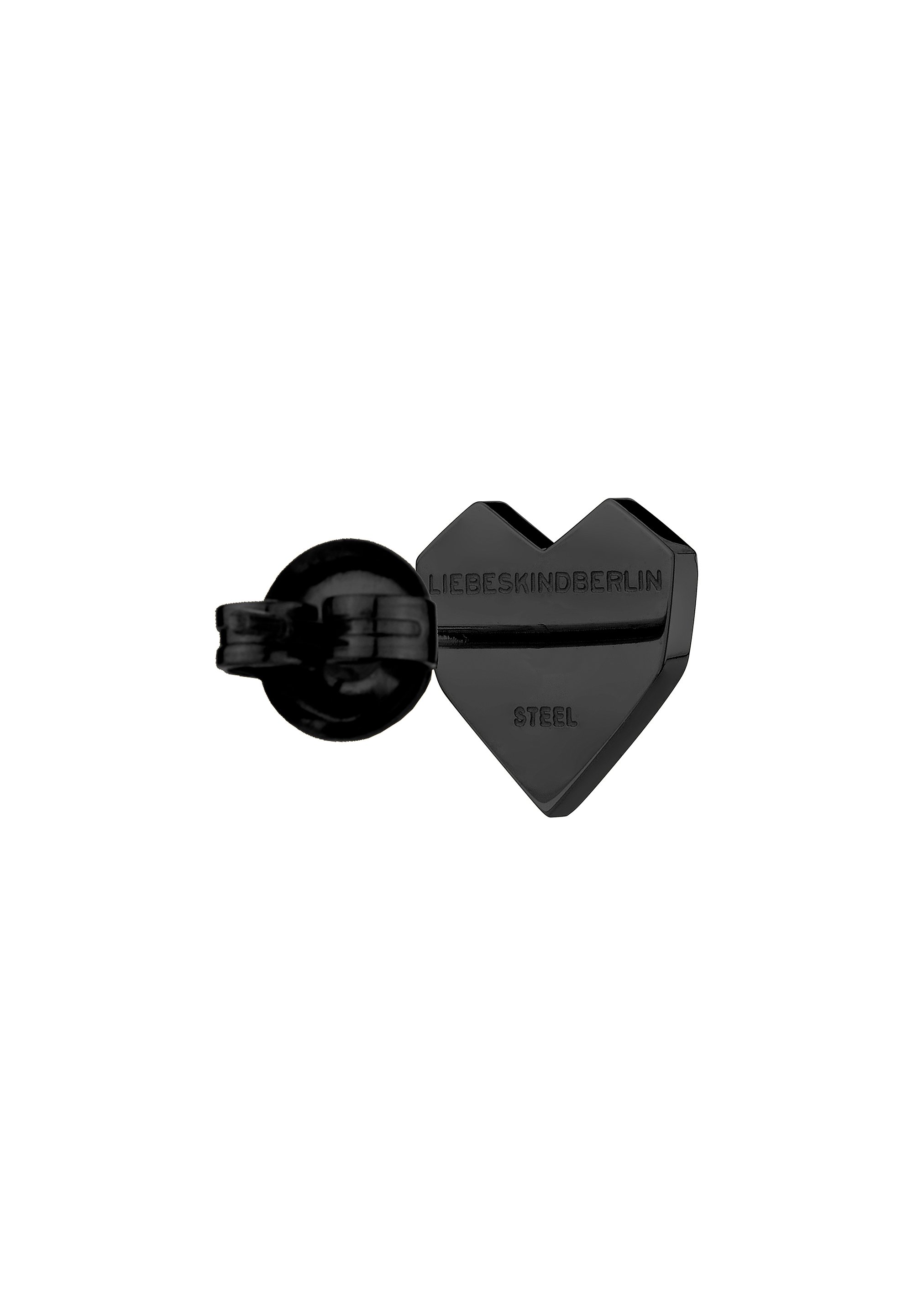 LIEBESKIND BERLIN Damen-Ohrstecker, Edelstahl Schwarz | Grafisches Design, 2,3 Cm | Steckverschluss, Teilmatt/poliert