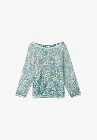 Selected, green abstract leaf print knit