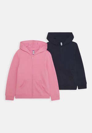 GIRLS BASIC 2 PACK - Sweat à capuche zippé - pink/dark blue